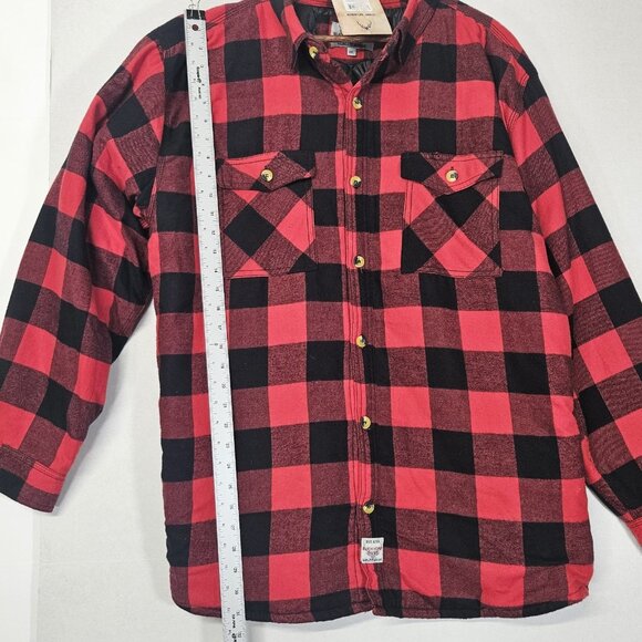 Buckhorn River Men's Shirt Jacket Quilted Plaid Red Size XXL Button Up Insulated - Picture 5 of 11